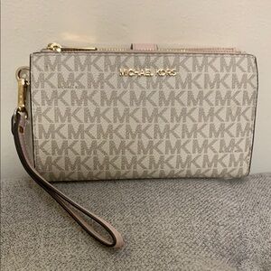 Michael Kors Beige Wristlet Bag